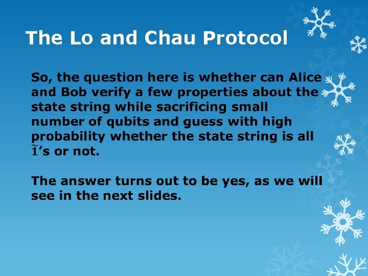 The Lo and Chau Protocol 