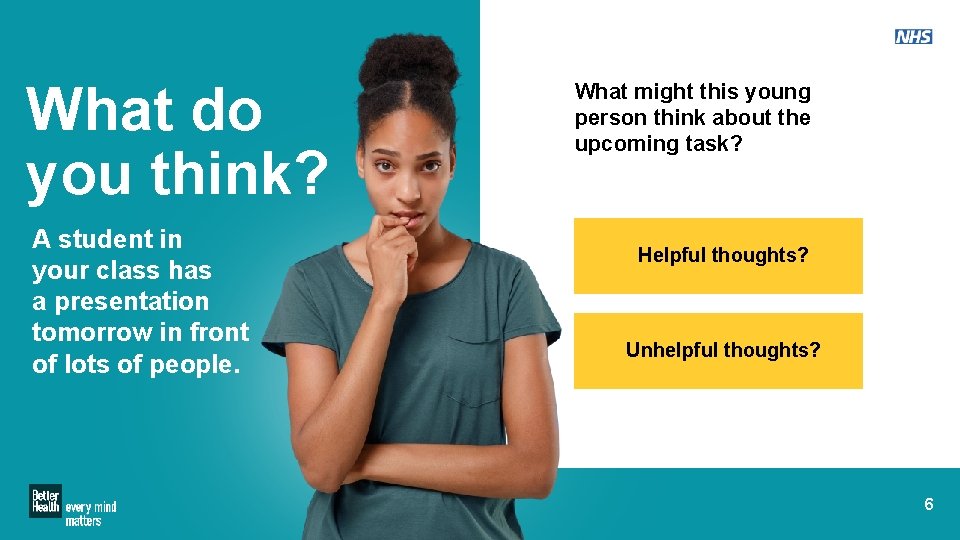 What do you think? A student in your class has a presentation tomorrow in