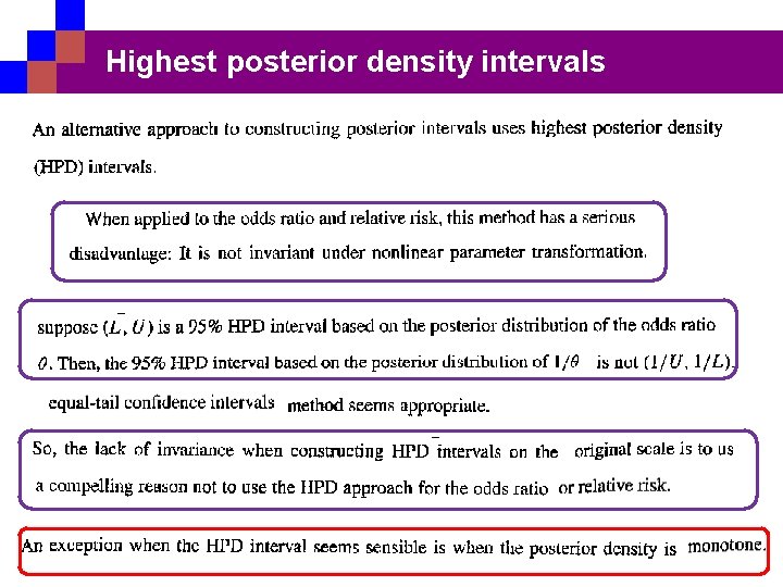 Highest posterior density intervals 