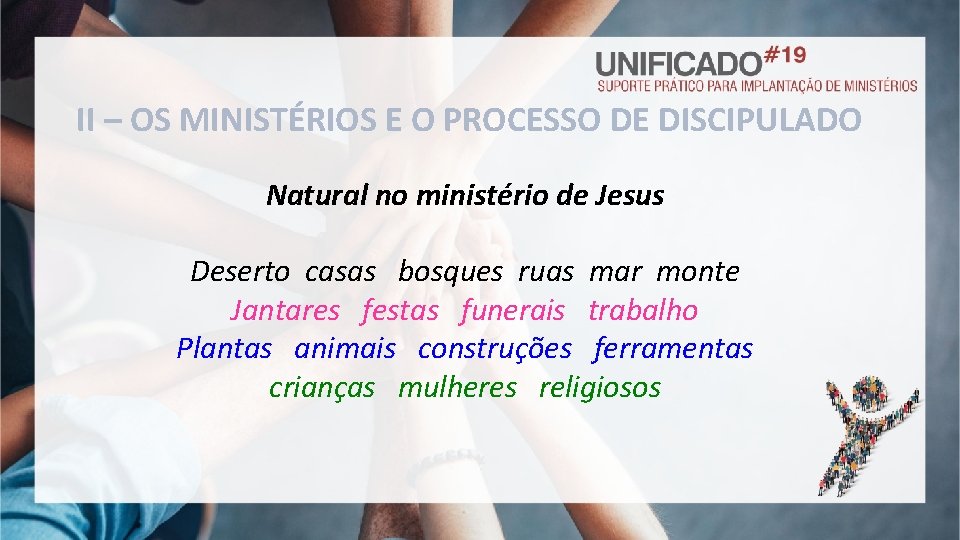 II – OS MINISTÉRIOS E O PROCESSO DE DISCIPULADO Natural no ministério de Jesus