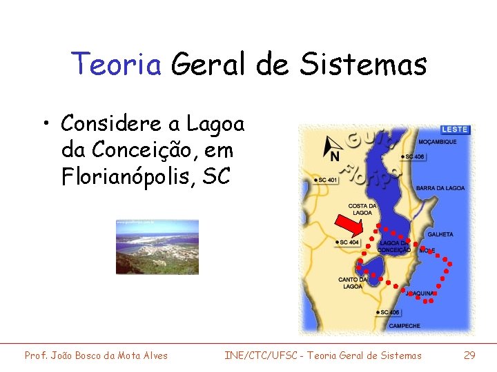 Teoria Geral de Sistemas • Considere a Lagoa da Conceição, em Florianópolis, SC Prof.