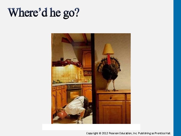 Where’d he go? Copyright © 2012 Pearson Education, Inc. Publishing as Prentice Hall. 