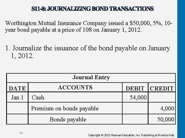 Worthington Mutual Insurance Company issued a $50, 000, 5%, 10 year bond payable at