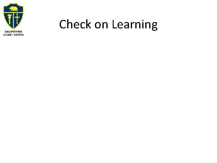 Check on Learning 