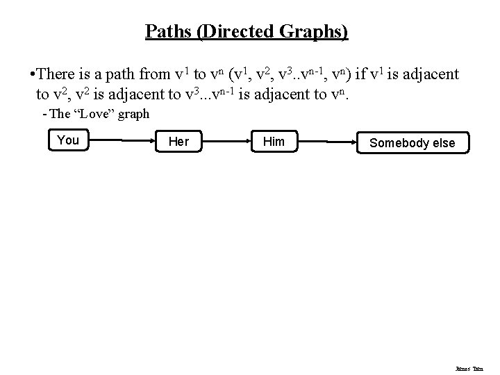 Paths (Directed Graphs) • There is a path from v 1 to vn (v Paths (Directed Graphs) • There is a path from v 1 to vn (v