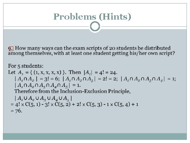 Problems (Hints) � 
