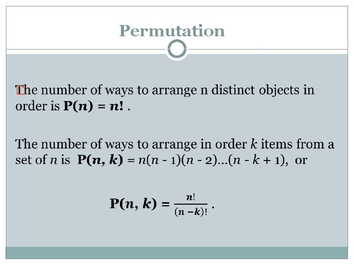 Permutation � 