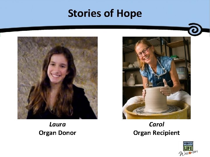 Stories of Hope Laura Organ Donor Carol Organ Recipient 