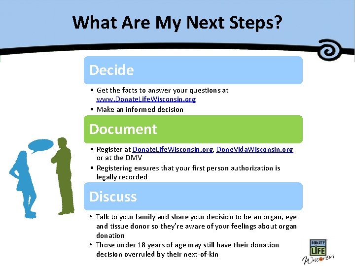 What Are My Next Steps? Decide • Get the facts to answer your questions