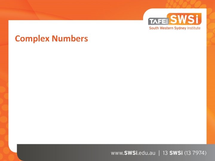 Complex Numbers 
