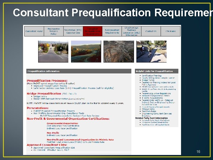 Consultant Prequalification Requiremen 16 