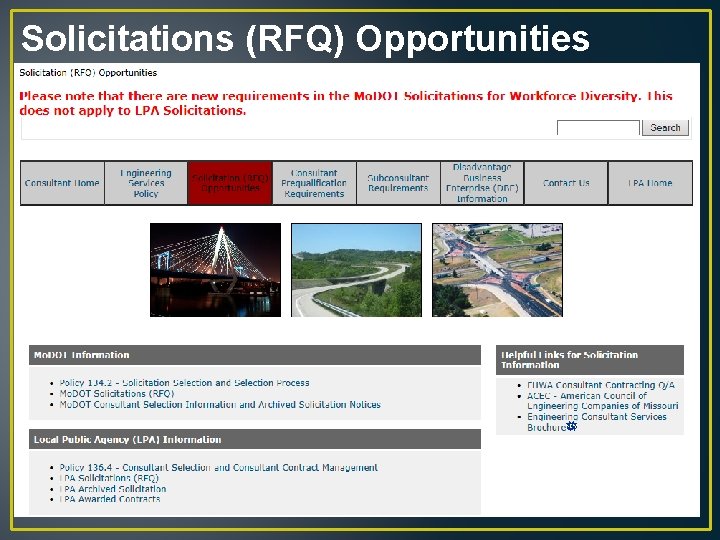 Solicitations (RFQ) Opportunities 9 