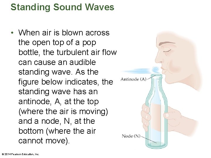 Standing Sound Waves • When air is blown across the open top of a