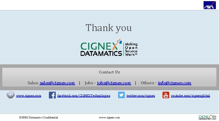 Thank you Contact Us Sales: sales@cignex. com | Jobs – jobs@cignex. com | Others