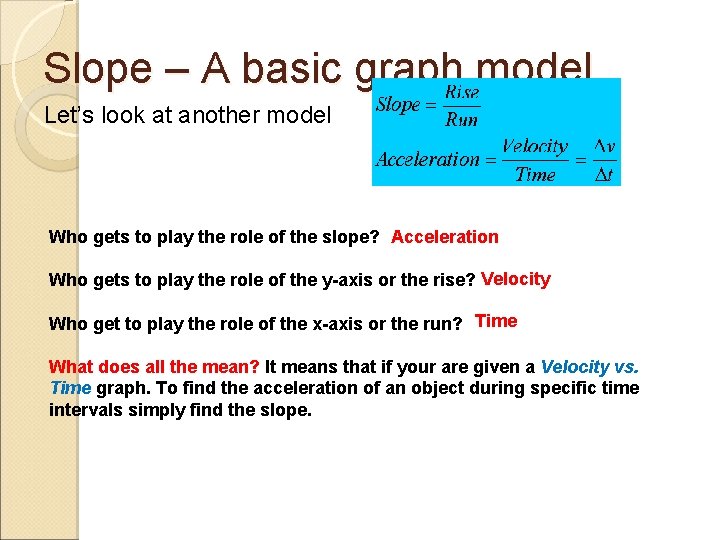 Slope – A basic graph model Let’s look at another model Who gets to