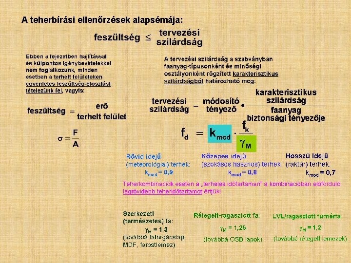 A teherbírási ellenőrzések alapsémája: A teherbírási ellenőrzések alapsémája: