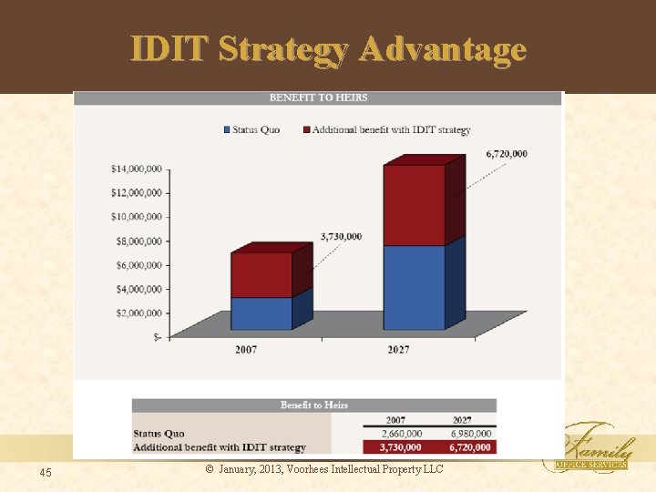 IDIT Strategy Advantage 45 © January, 2013, Voorhees Intellectual Property LLC 