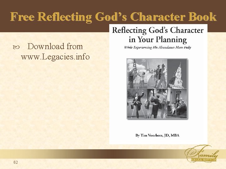 Free Reflecting God’s Character Book 62 Download from www. Legacies. info 