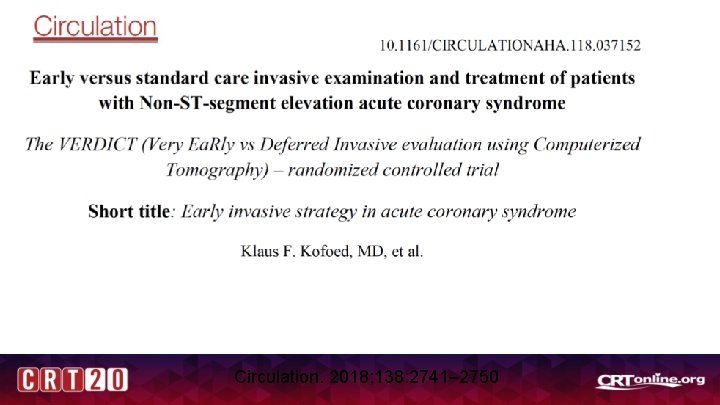 Circulation. 2018; 138: 2741– 2750 