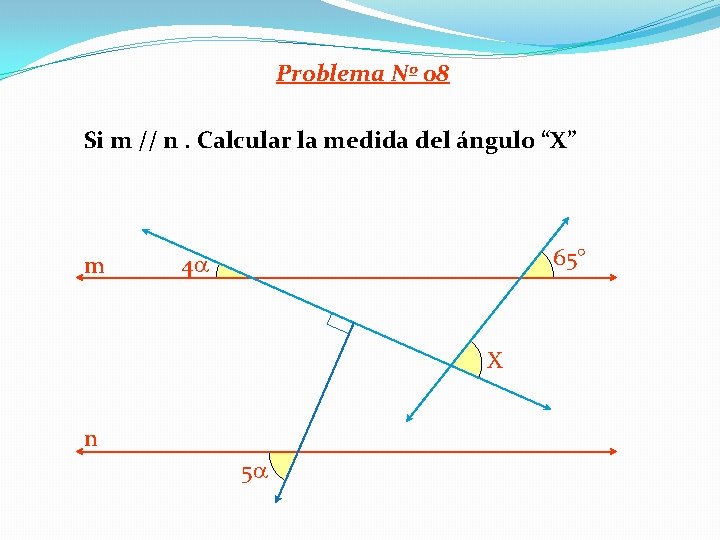 Problema Nº 08 Si m // n. Calcular la medida del ángulo “X” m