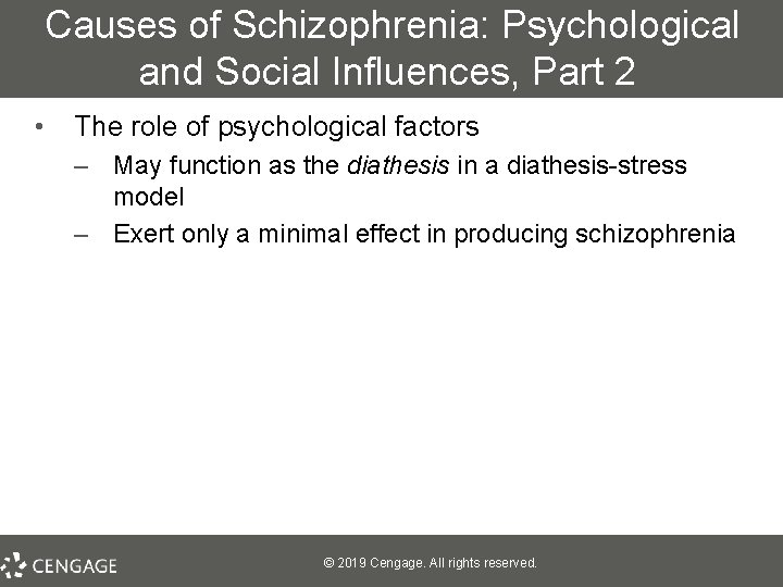 Causes of Schizophrenia: Psychological and Social Influences, Part 2 • The role of psychological