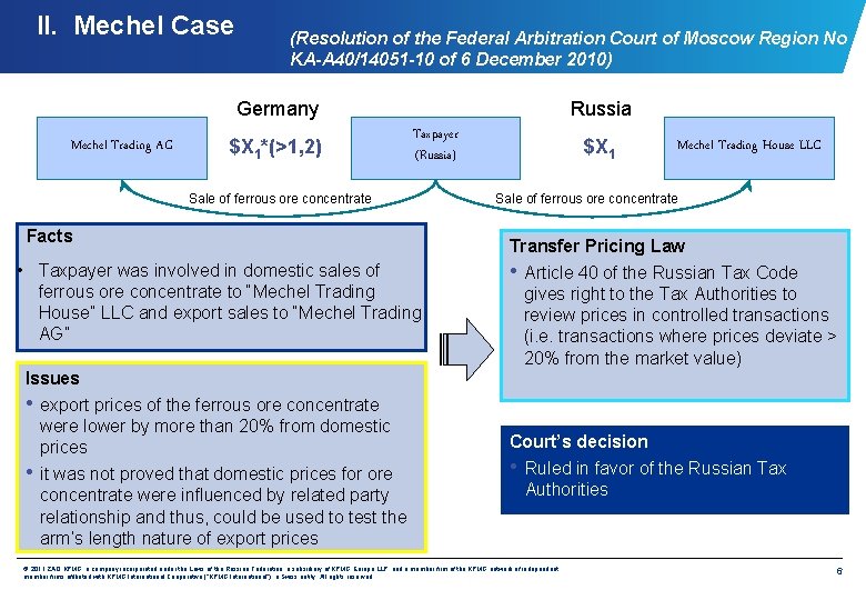 II. Mechel Case (Resolution of the Federal Arbitration Court of Moscow Region No KA-A