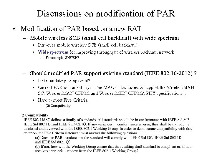 Discussions on modification of PAR • Modification of PAR based on a new RAT