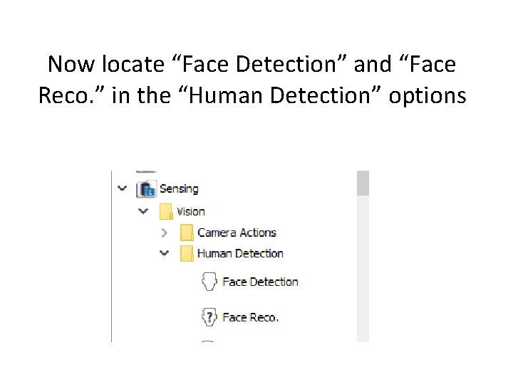 Now locate “Face Detection” and “Face Reco. ” in the “Human Detection” options 