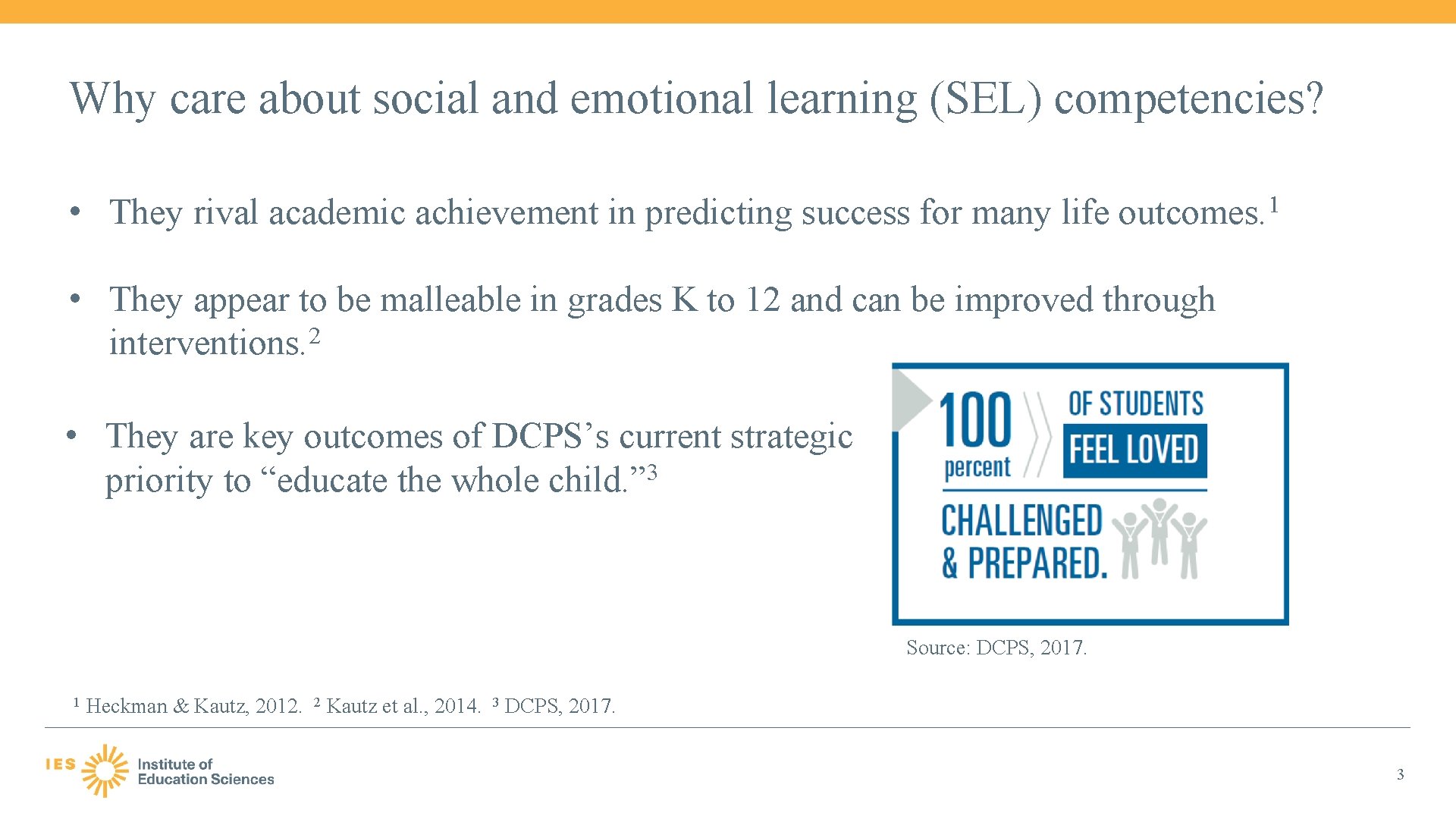 Why care about social and emotional learning (SEL) competencies? • They rival academic achievement