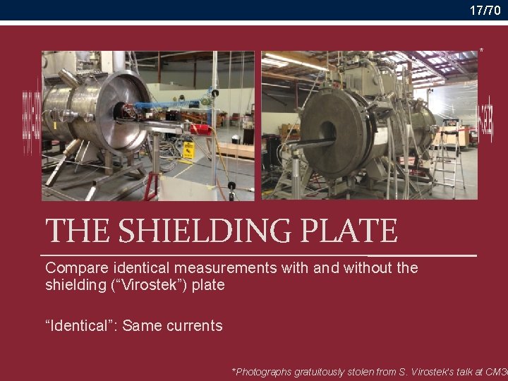 17/70 * THE SHIELDING PLATE Compare identical measurements with and without the shielding (“Virostek”)