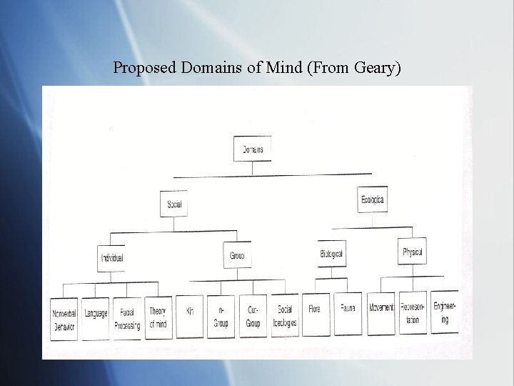 Proposed Domains of Mind (From Geary) 