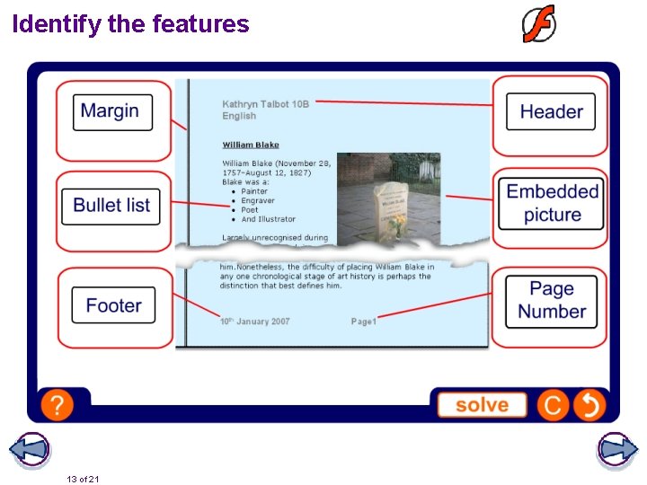 Identify the features 13 of 21 