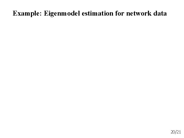 Example: Eigenmodel estimation for network data 20/21 