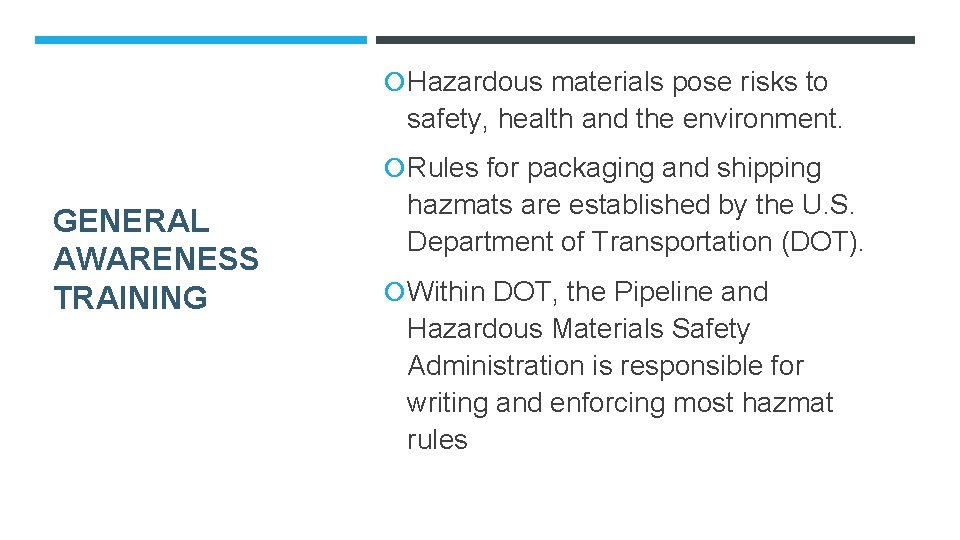  Hazardous materials pose risks to safety, health and the environment. Rules for packaging
