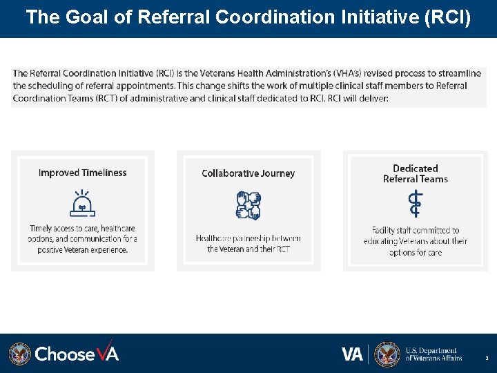 The Goal of Referral Coordination Initiative (RCI) 3 
