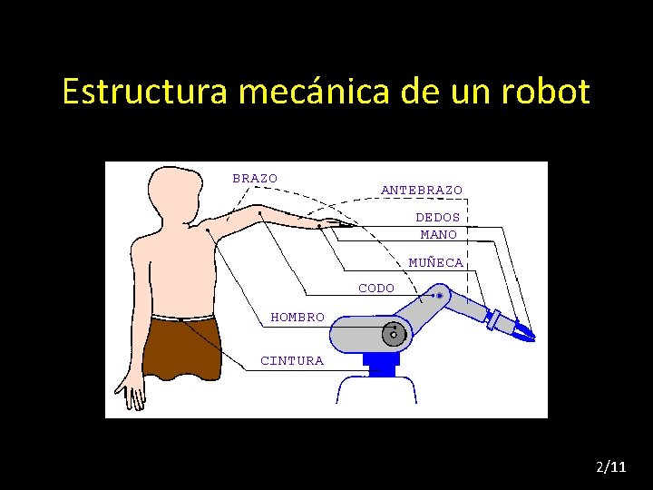 Estructura mecánica de un robot 2/11 