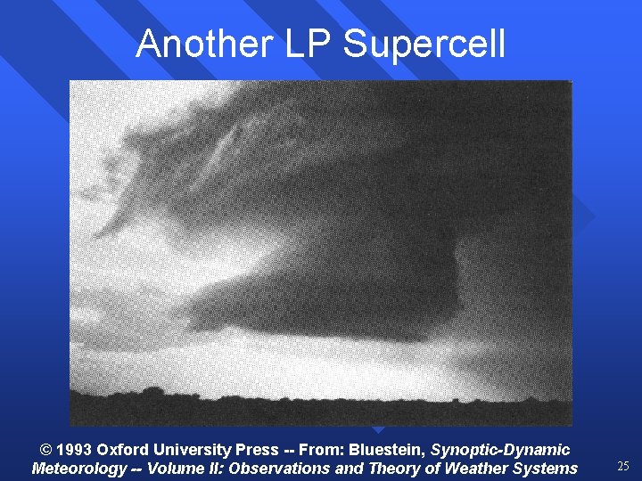 Another LP Supercell © 1993 Oxford University Press -- From: Bluestein, Synoptic-Dynamic Meteorology -- Another LP Supercell © 1993 Oxford University Press -- From: Bluestein, Synoptic-Dynamic Meteorology --