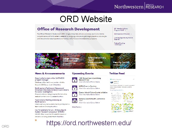 ORD Website ORD https: //ord. northwestern. edu/ 
