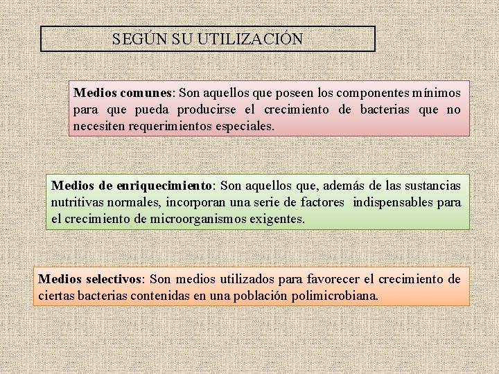 SEGÚN SU UTILIZACIÓN Medios comunes: Son aquellos que poseen los componentes mínimos para que