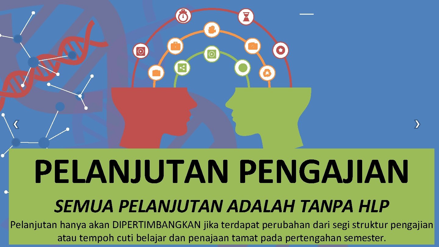 PELANJUTAN PENGAJIAN SEMUA PELANJUTAN ADALAH TANPA HLP Pelanjutan hanya akan DIPERTIMBANGKAN jika terdapat perubahan