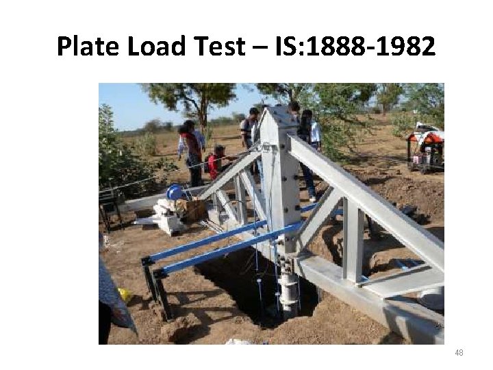 Plate Load Test – IS: 1888 -1982 48 