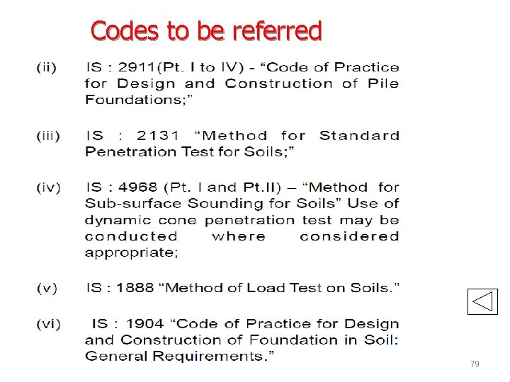 Codes to be referred 79 