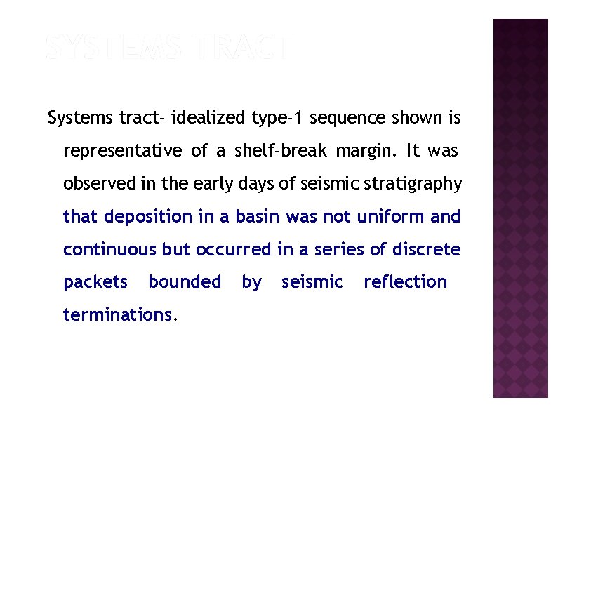 Systems tract- idealized type-1 sequence shown is representative of a shelf-break margin. It was
