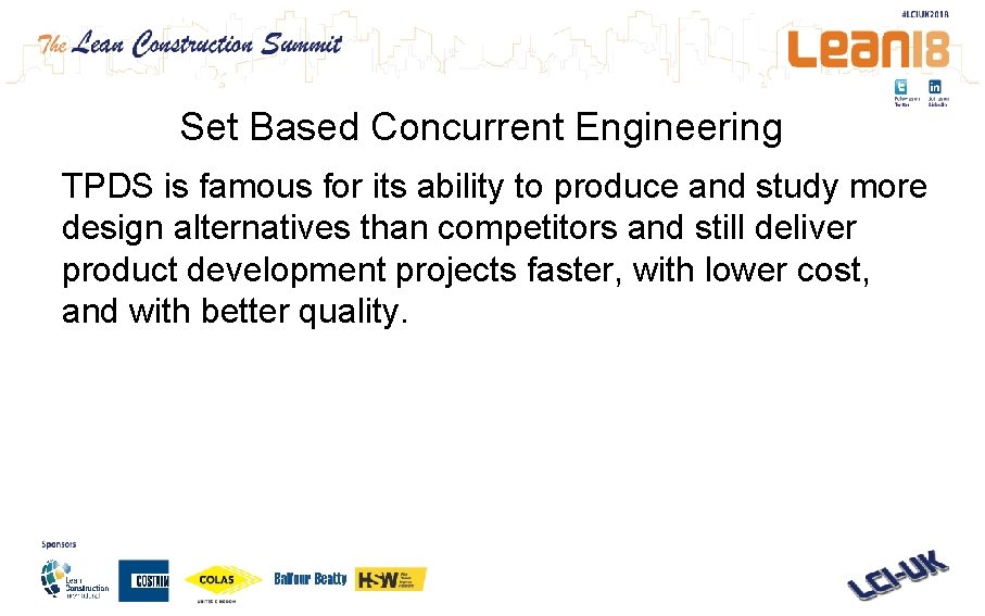 Set Based Concurrent Engineering TPDS is famous for its ability to produce and study