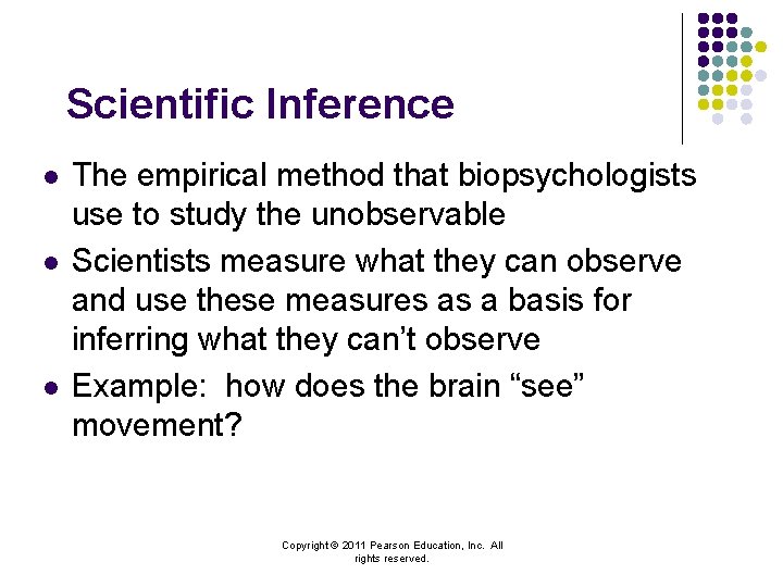 Scientific Inference l l l The empirical method that biopsychologists use to study the