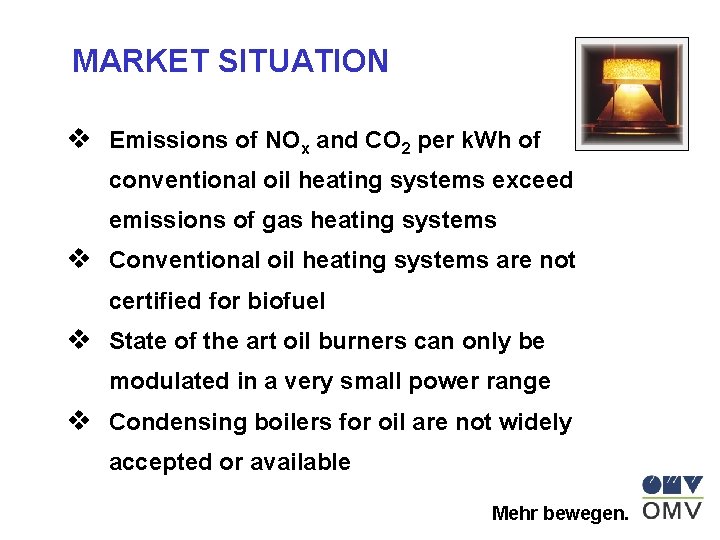 MARKET SITUATION v Emissions of NOx and CO 2 per k. Wh of conventional
