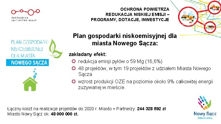 OCHRONA POWIETRZA REDUKACJA NISKIEJ EMISJI – PROGRAMY, DOTACJE, INWESTYCJE Plan gospodarki niskoemisyjnej dla miasta