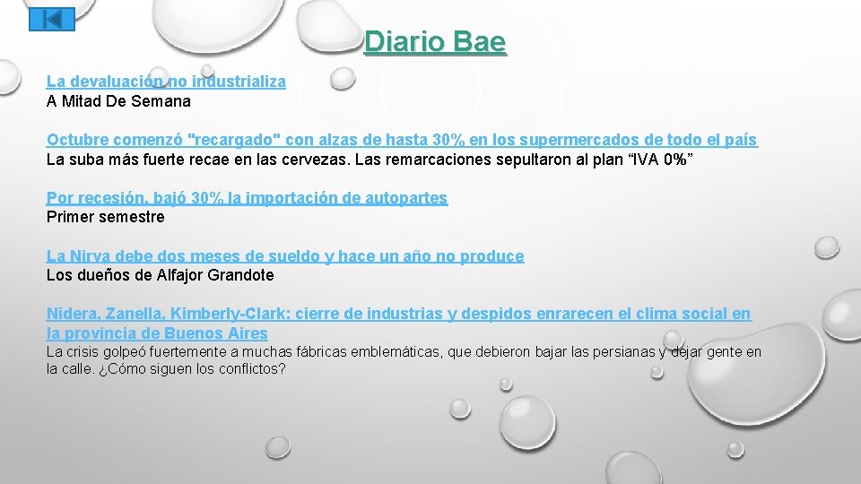 Diario Bae La devaluación no industrializa A Mitad De Semana Octubre comenzó "recargado" con