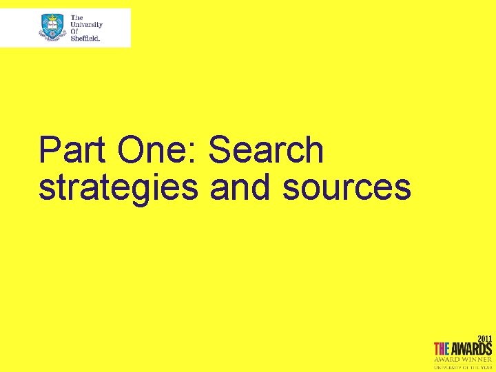 Part One: Search strategies and sources 