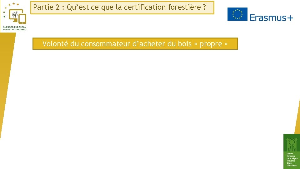 Partie 2 : Qu’est ce que la certification forestière ? Volonté du consommateur d’acheter